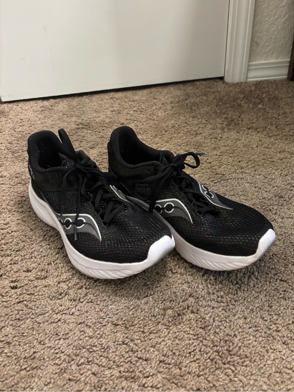 Saucony Black and White Mesh Running Shoes